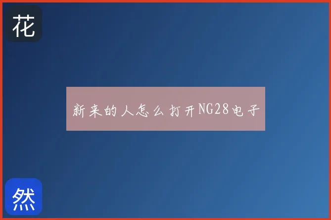 新来的人怎么打开NG28电子